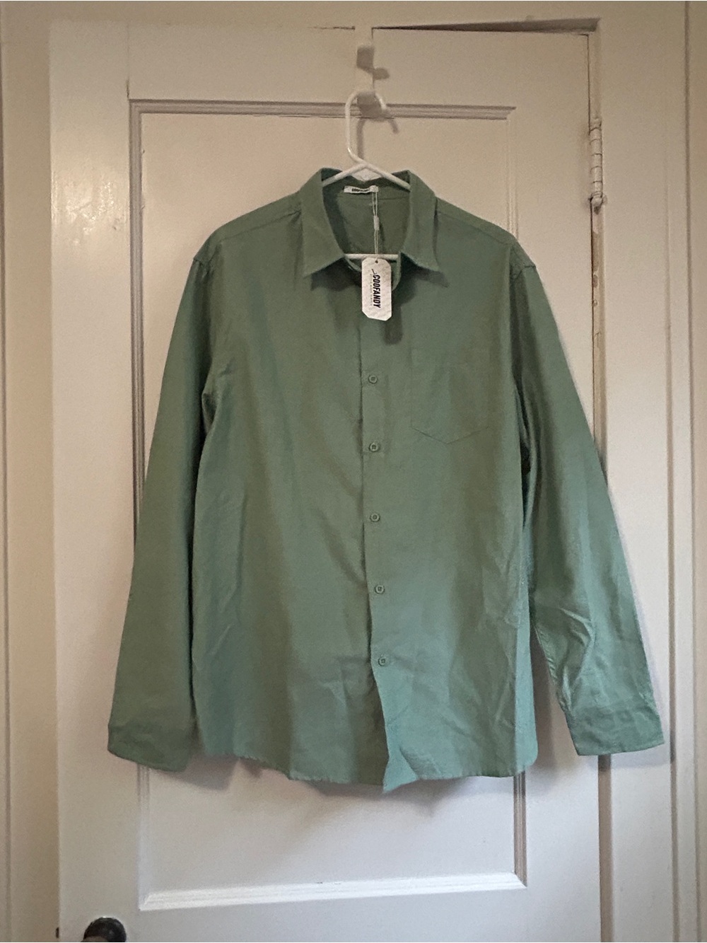 NWT!! Men’s Coofandy Long-Sleeve Sage Green Shirt - Size Large